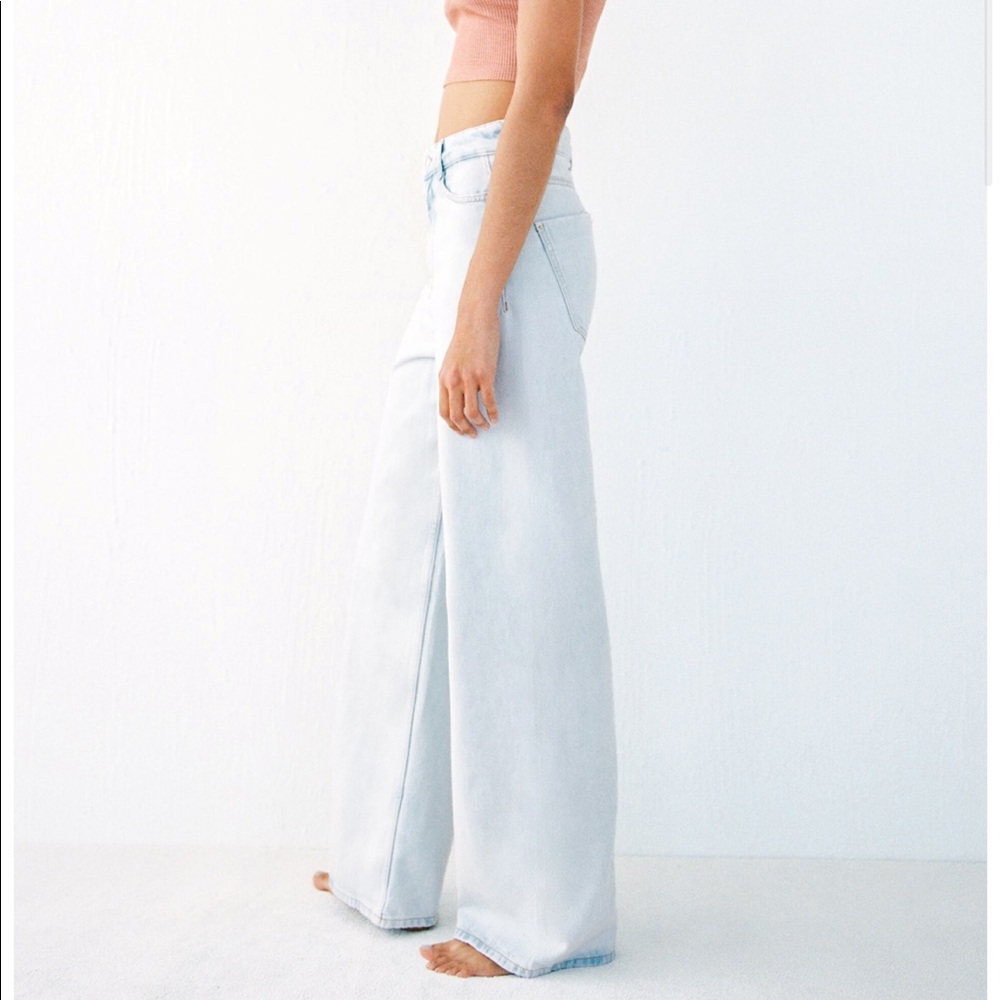 Zara High Rise Wide Leg Jean
